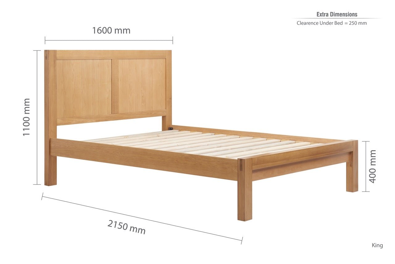 Bellevue King Bed Oak - Bedzy UK modern and affordable home furniture England