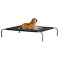 Elevated Cooling Raised Cot-Style Pet Bed for Medium to Large Dogs 110x75x20 cm - Black
