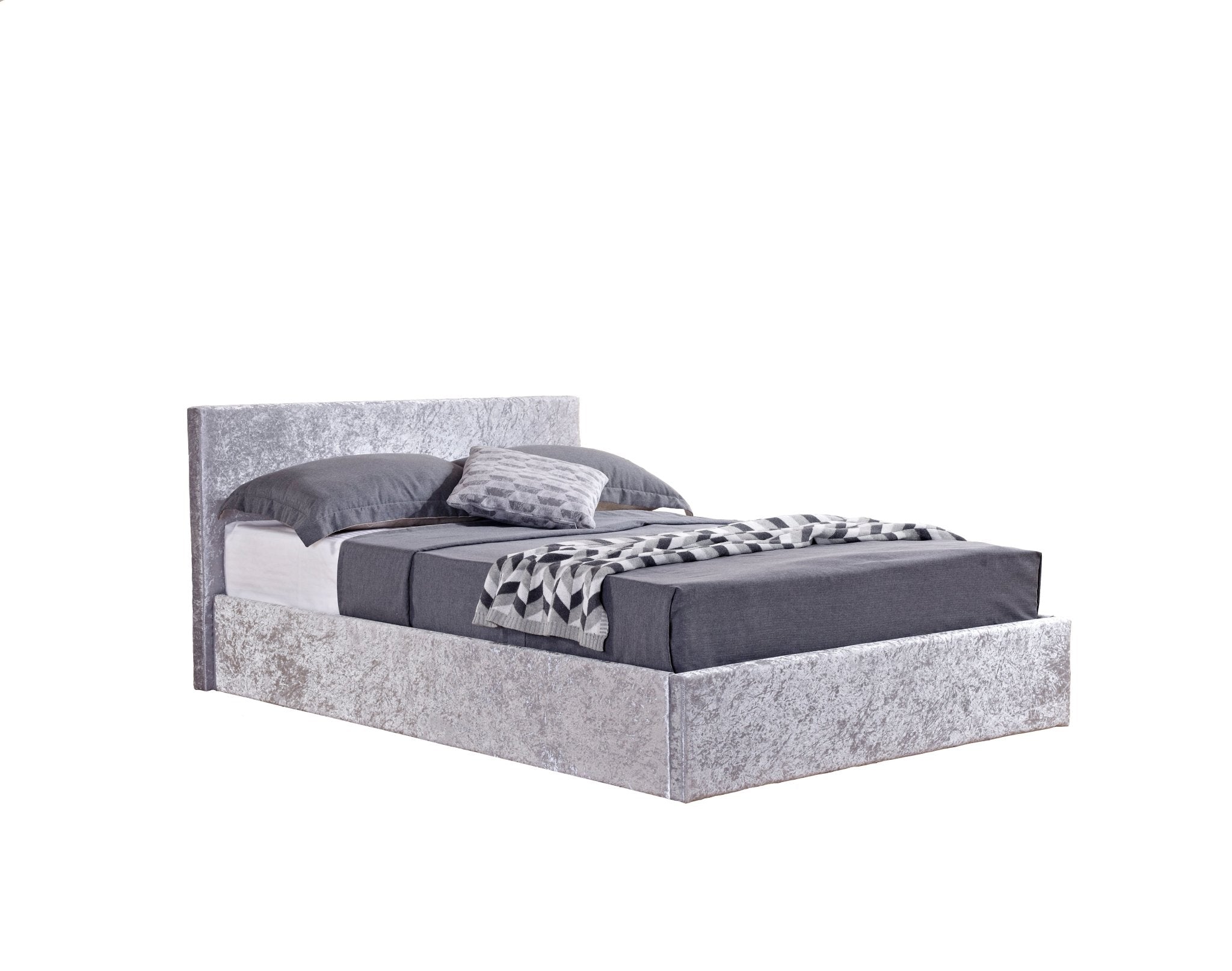 Berlin Double Ottoman Bed Silver - Bedzy UK modern and affordable home furniture England