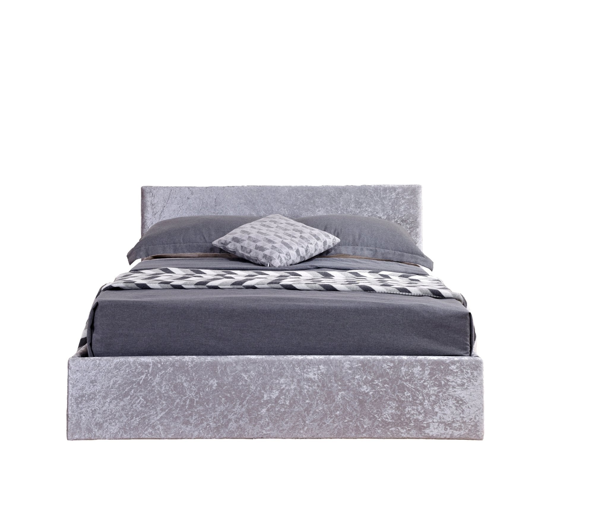 Berlin Double Ottoman Bed Silver - Bedzy UK modern and affordable home furniture England