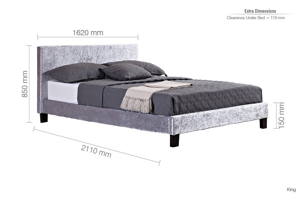 Berlin King Bed Grey - Bedzy UK modern and affordable home furniture England