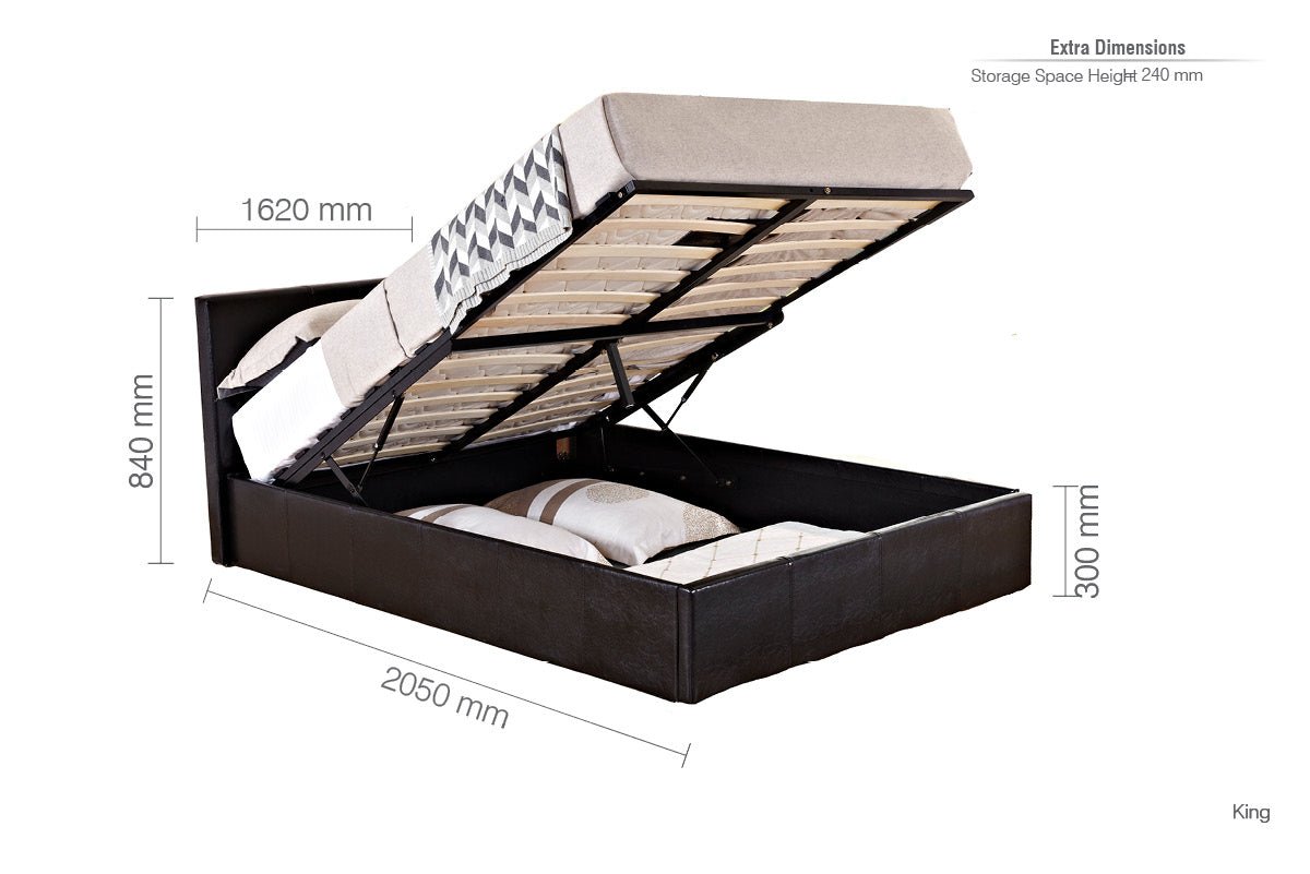 Berlin King Ottoman Bed Brown - Bedzy UK modern and affordable home furniture England