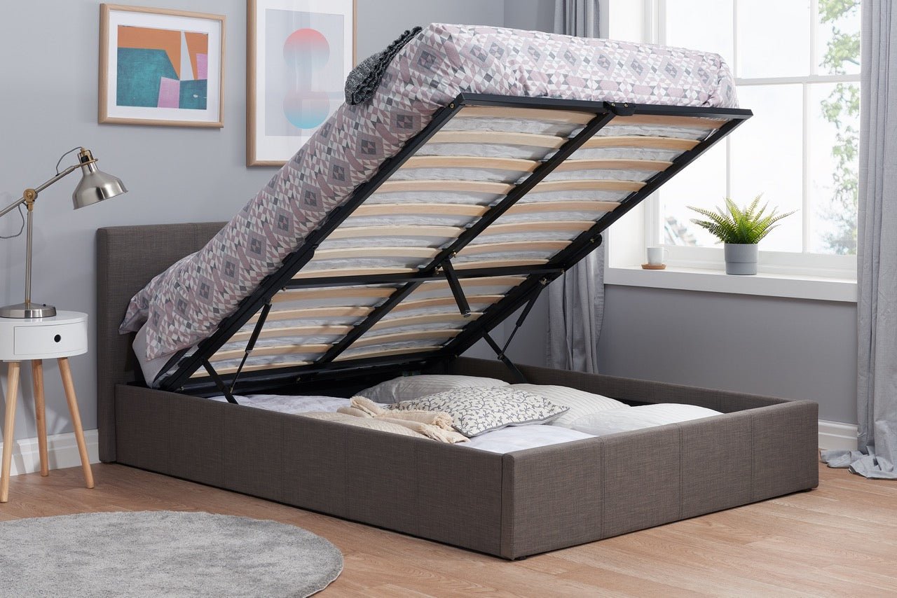 Berlin King Ottoman Bed Grey - Bedzy UK modern and affordable home furniture England