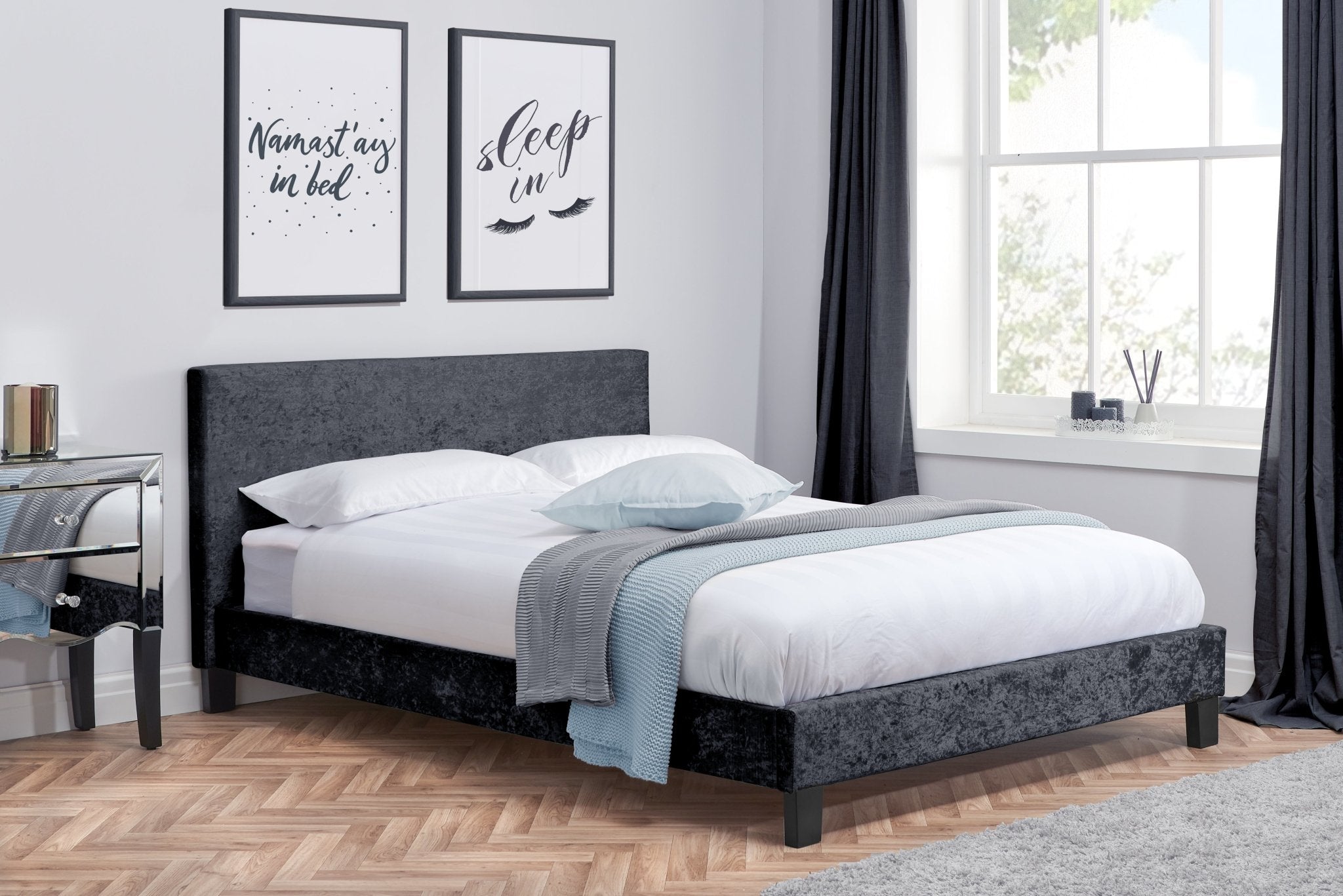 Berlin Small Double Bed Black - Bedzy UK modern and affordable home furniture England