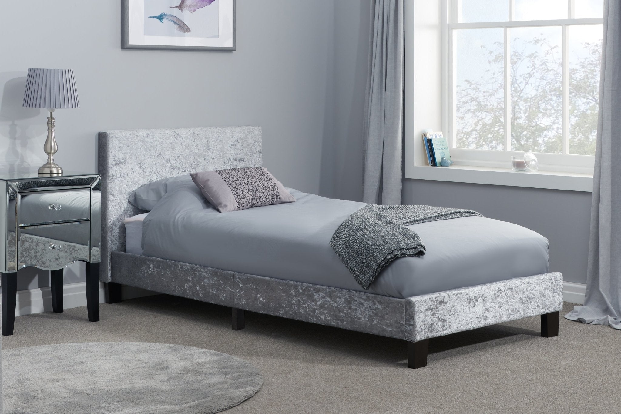 Berlin Single Bed - Grey - Bedzy UK modern and affordable home furniture England