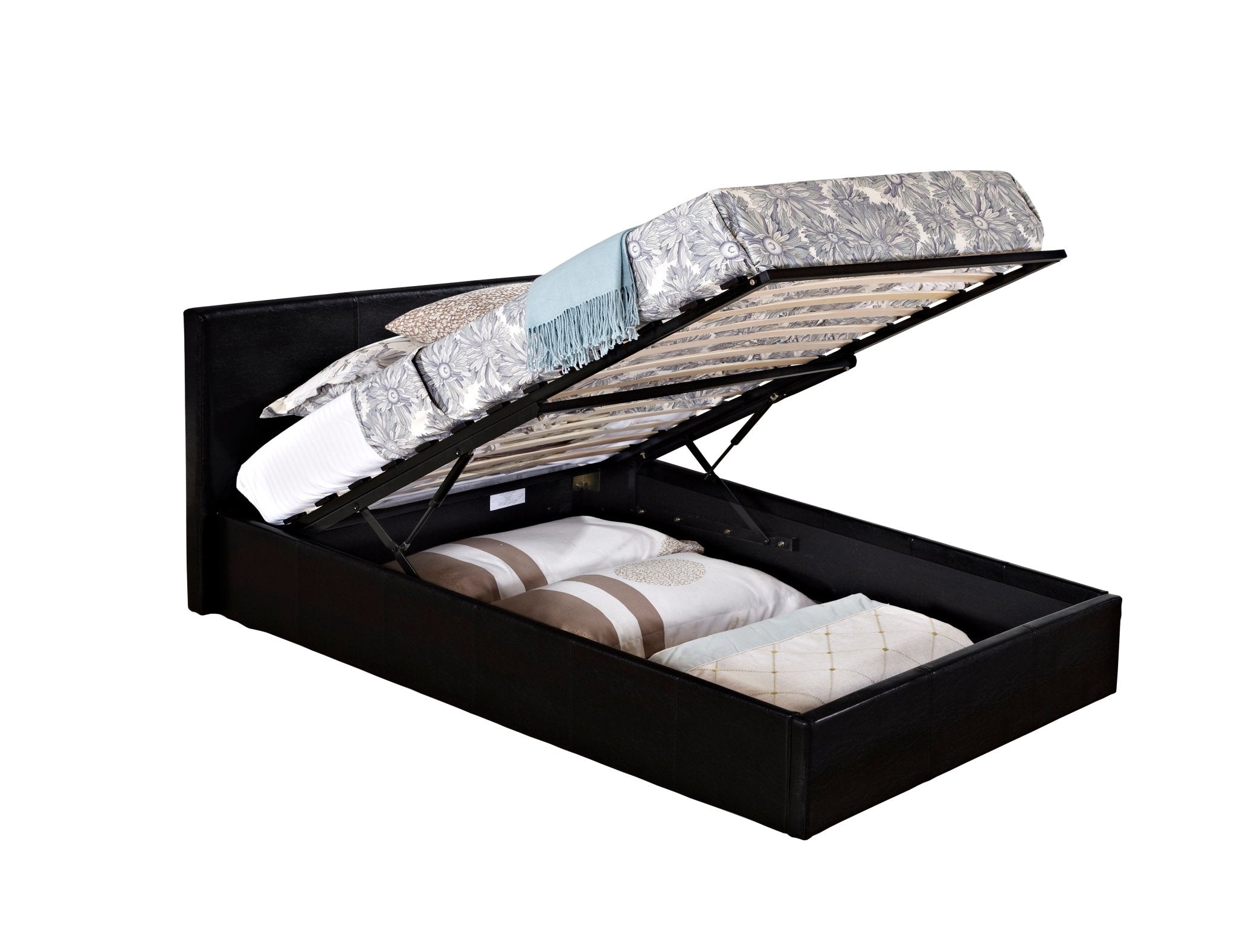 Berlin Single Ottoman Bed - Black - Bedzy UK modern and affordable home furniture England