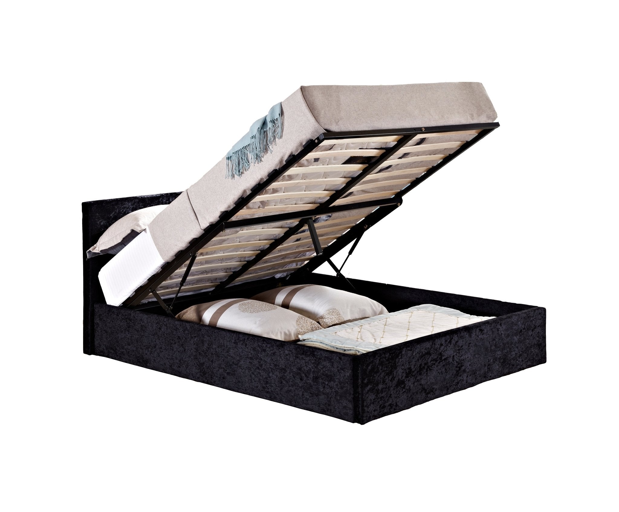 Berlin Single Ottoman Bed - Black - Bedzy UK modern and affordable home furniture England