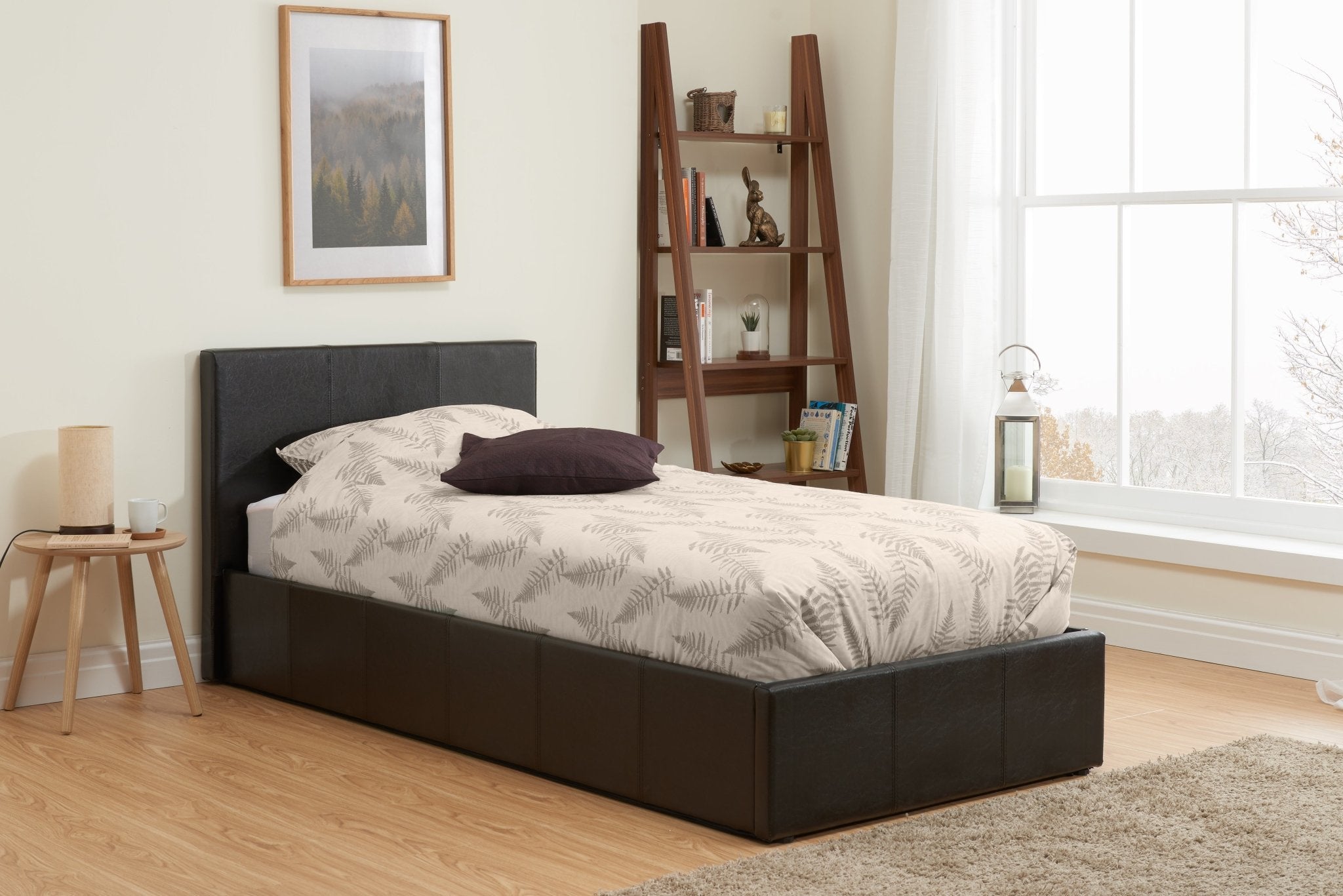 Berlin Single Ottoman Bed - Brown - Bedzy UK modern and affordable home furniture England