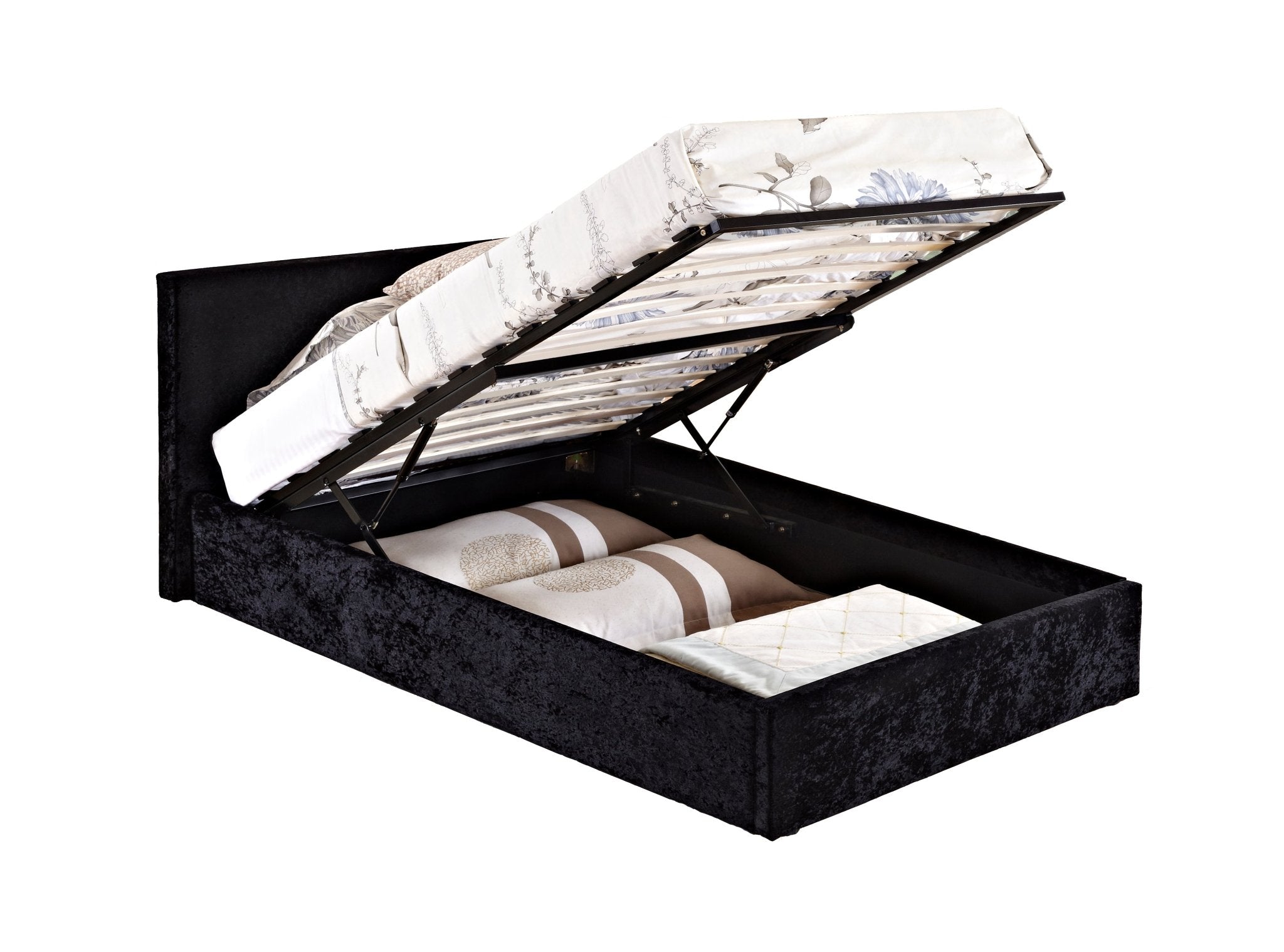 Berlin Small Double Ottoman Bed Black - Bedzy UK modern and affordable home furniture England