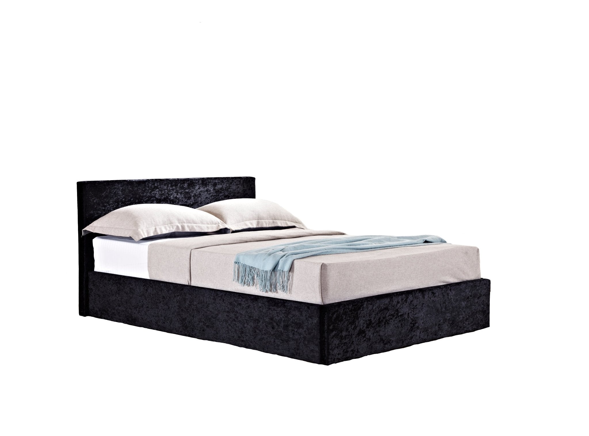 Berlin Small Double Ottoman Bed Black - Bedzy UK modern and affordable home furniture England