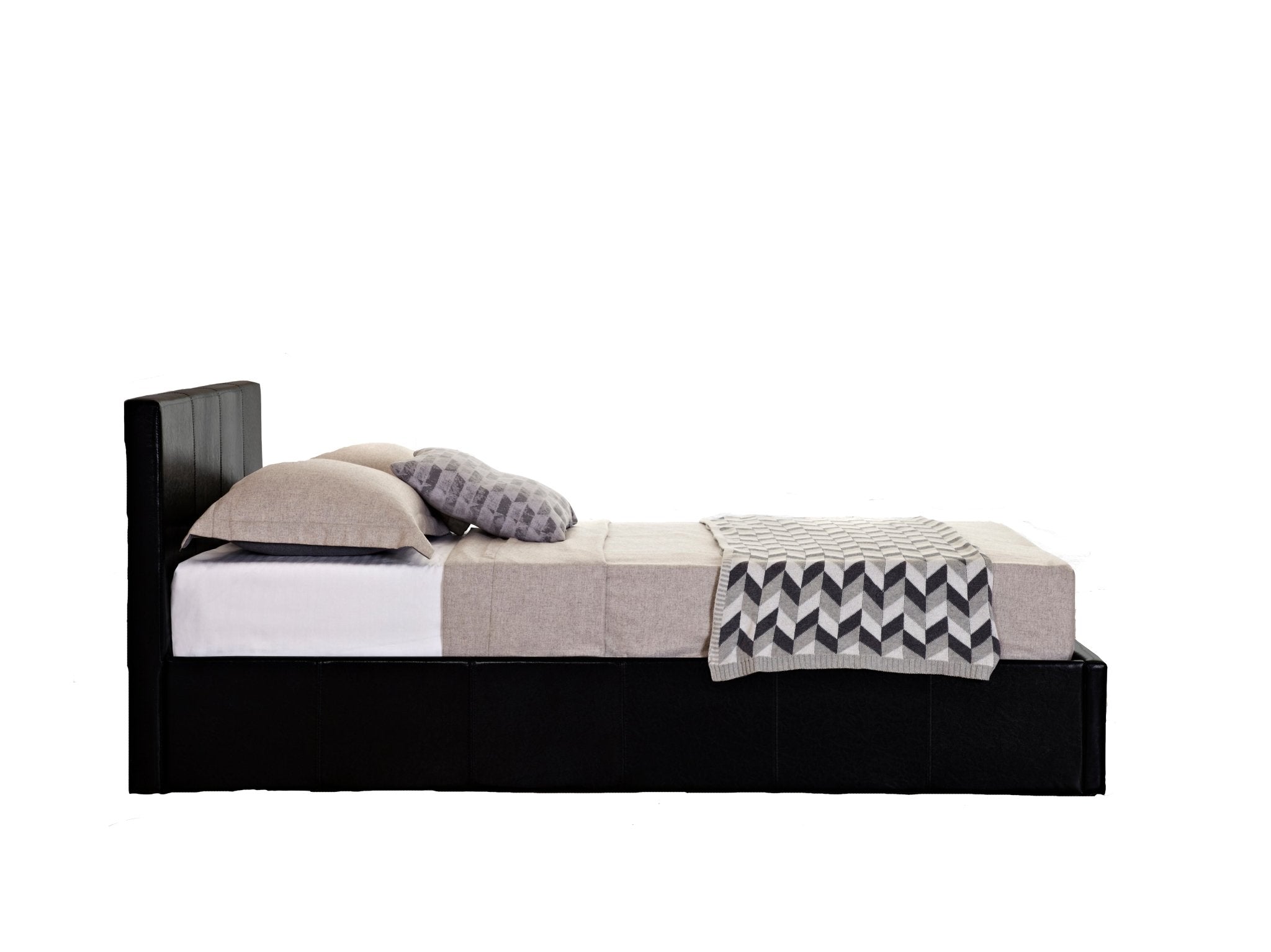 Berlin Small Double Ottoman Bed Black - Bedzy UK modern and affordable home furniture England