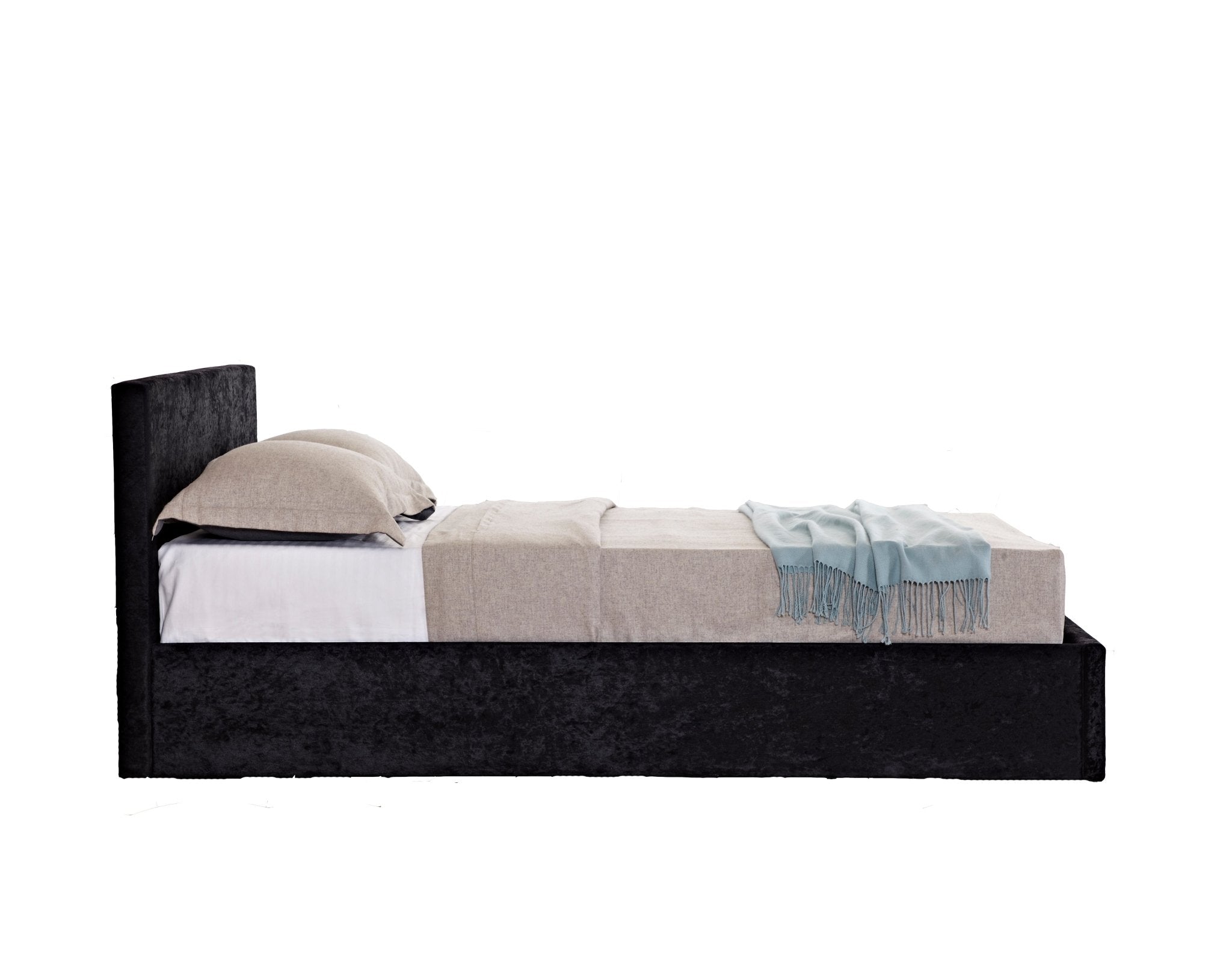 Berlin Small Double Ottoman Bed Black - Bedzy UK modern and affordable home furniture England