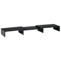 Dual Monitor Adjustable Length and Angle Stand Riser for Laptop, PC, Printer, TV - Black