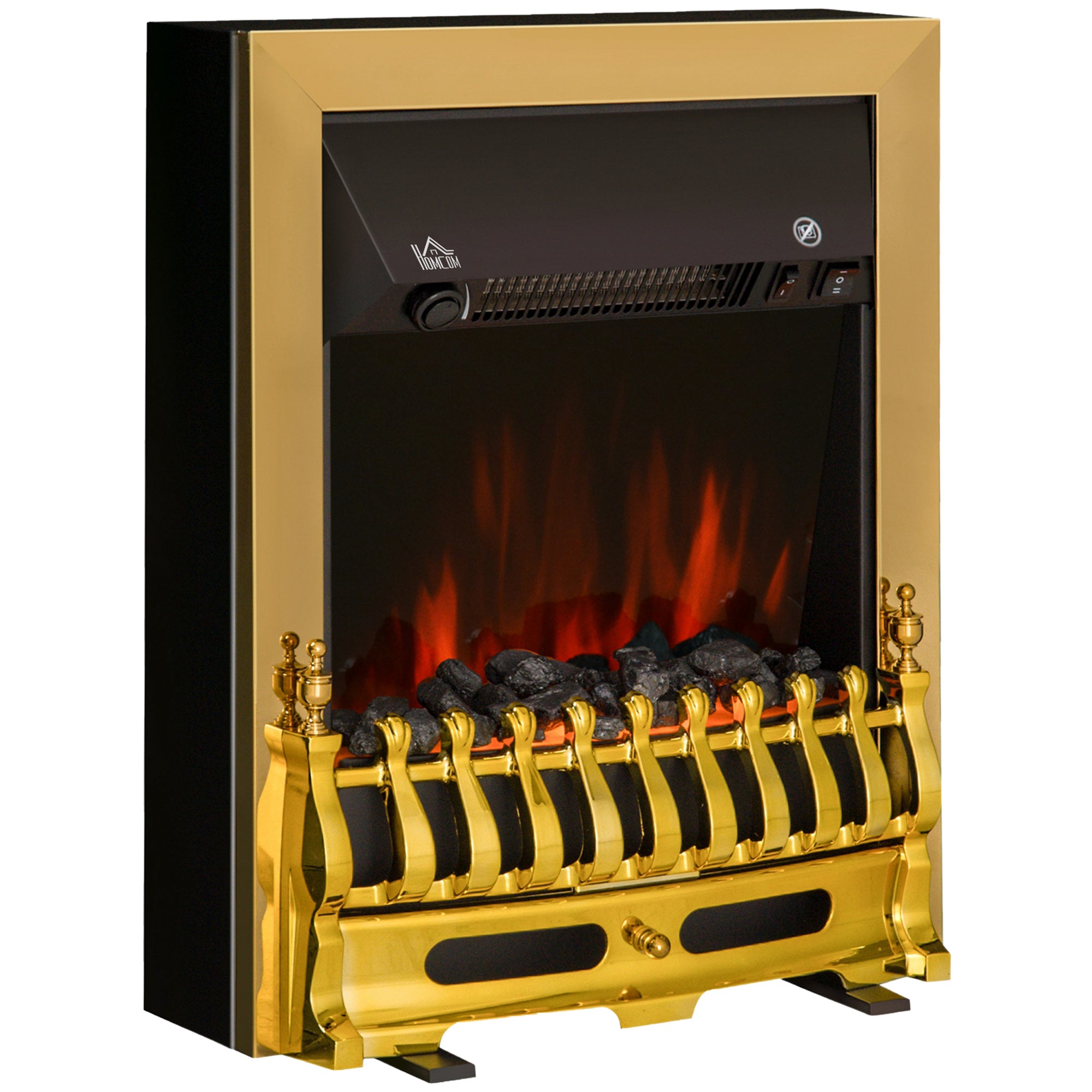 LED Flame Electric Fire Place-Golden