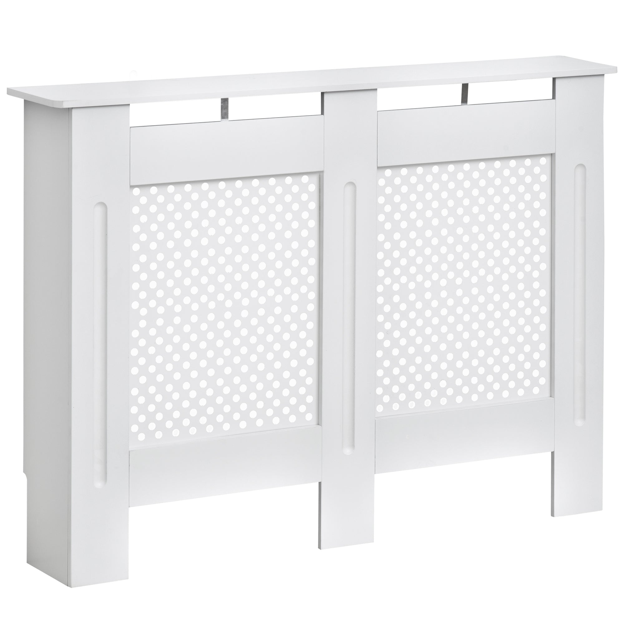 Wooden Radiator Cover Heating Cabinet Modern Home Furniture Grill Style White Painted (Medium)