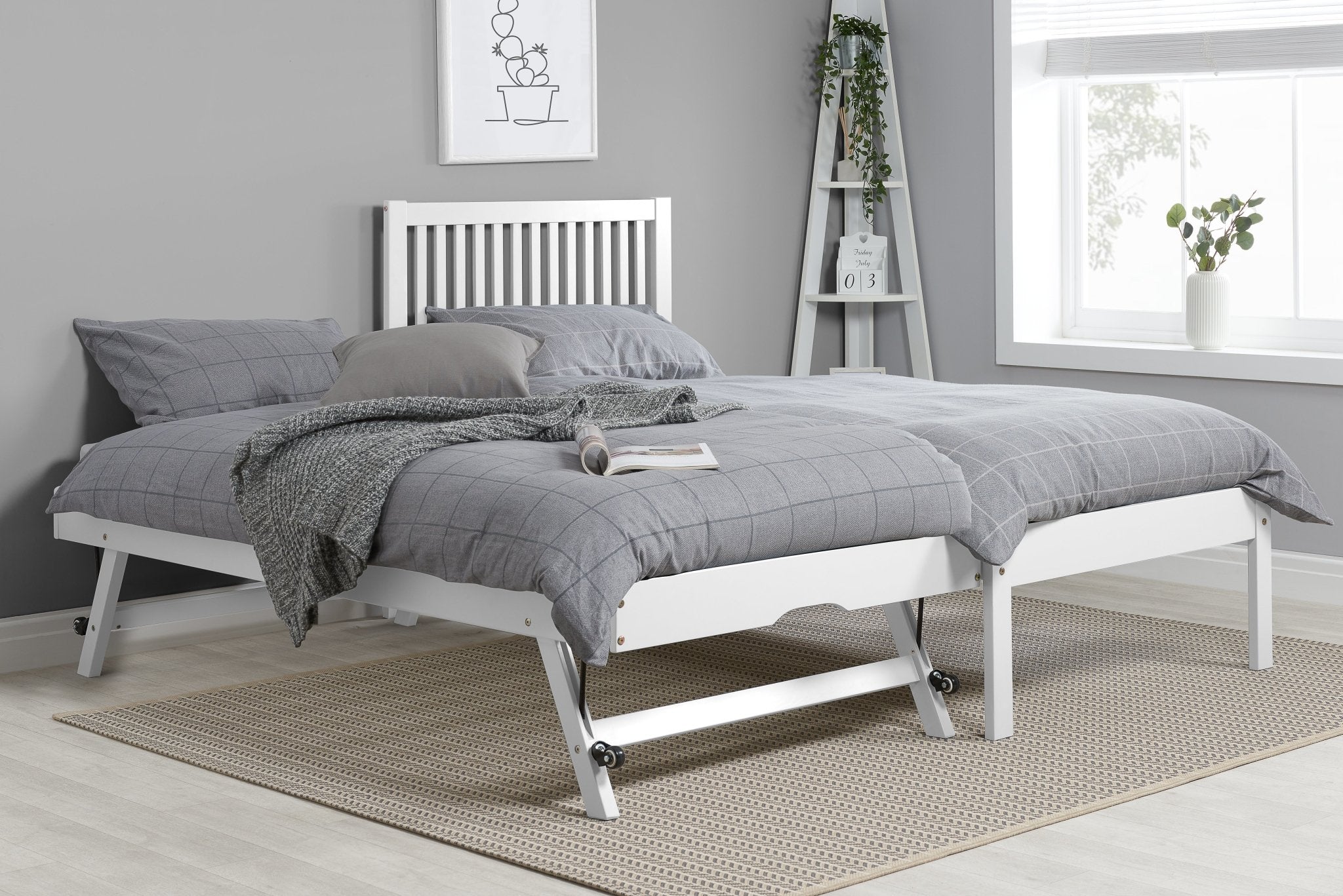 Buxton Trundle Bed - White - Bedzy UK modern and affordable home furniture England