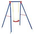 1 Piece Metal Kids Swing Set with Adjustable Rope Heavy Duty - Blue