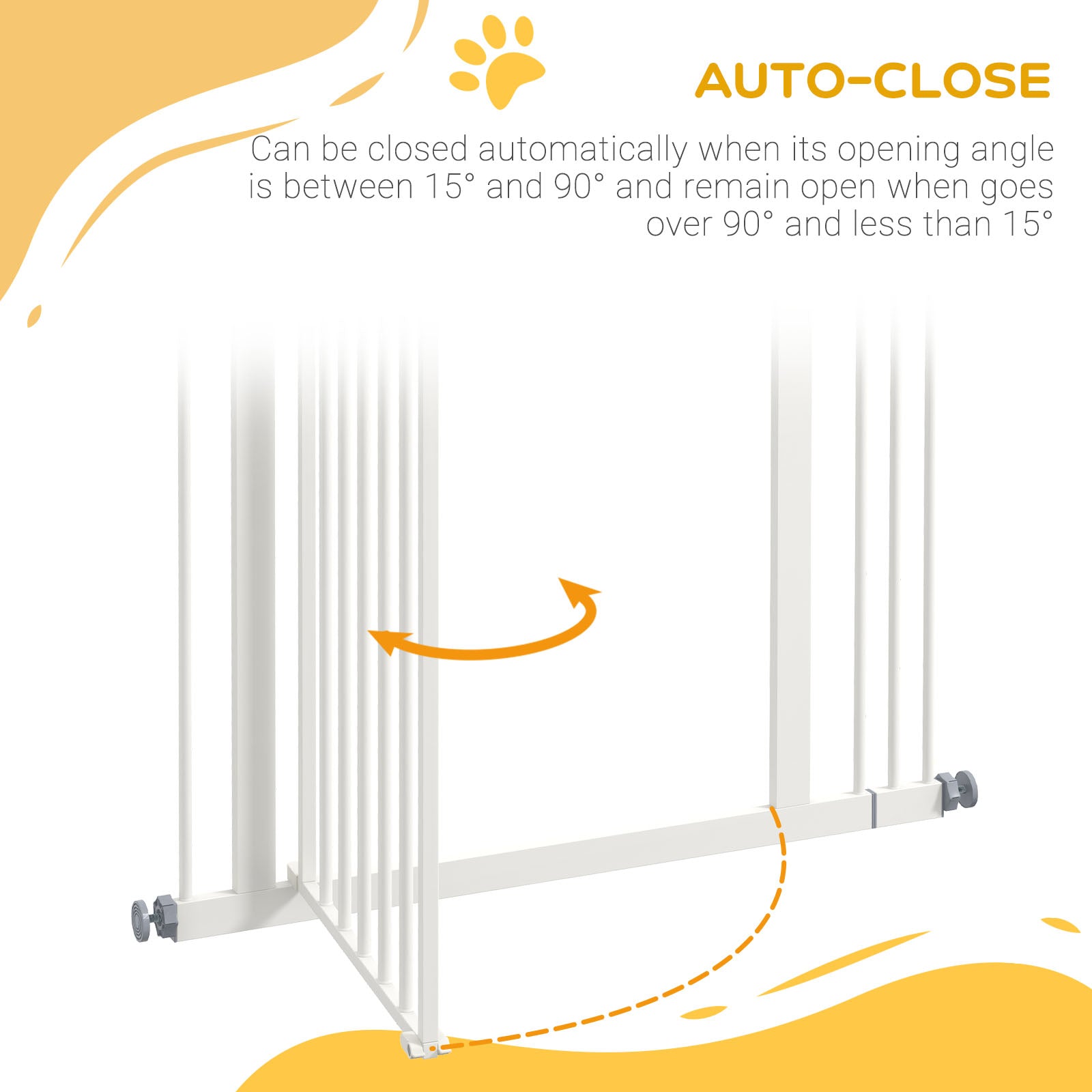 Metal Pet Safety Gate Dog Gate Folding Fence, White