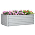 Galvanised Steel Raised Garden Bed 180x90x59 cm with Reinforced Rods - Grey