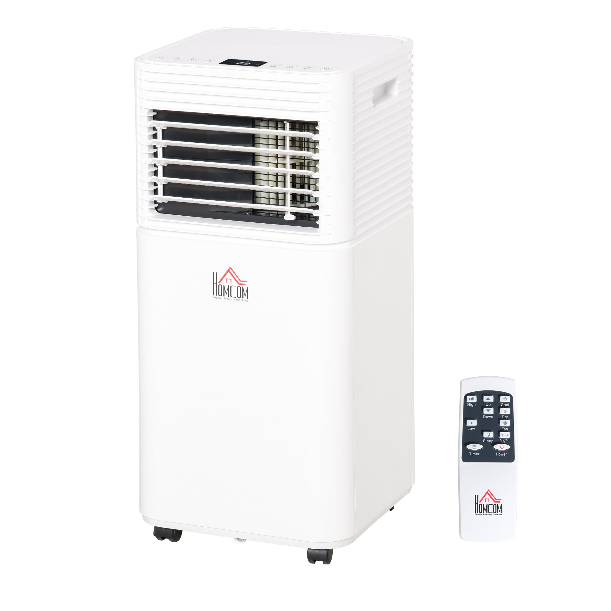 7000 BTU 4-In-1 Compact Portable Mobile Air Conditioner Unit Cooling Dehumidifying Ventilating w/ Fan Remote LED 24 Hr Timer Auto Shut Down