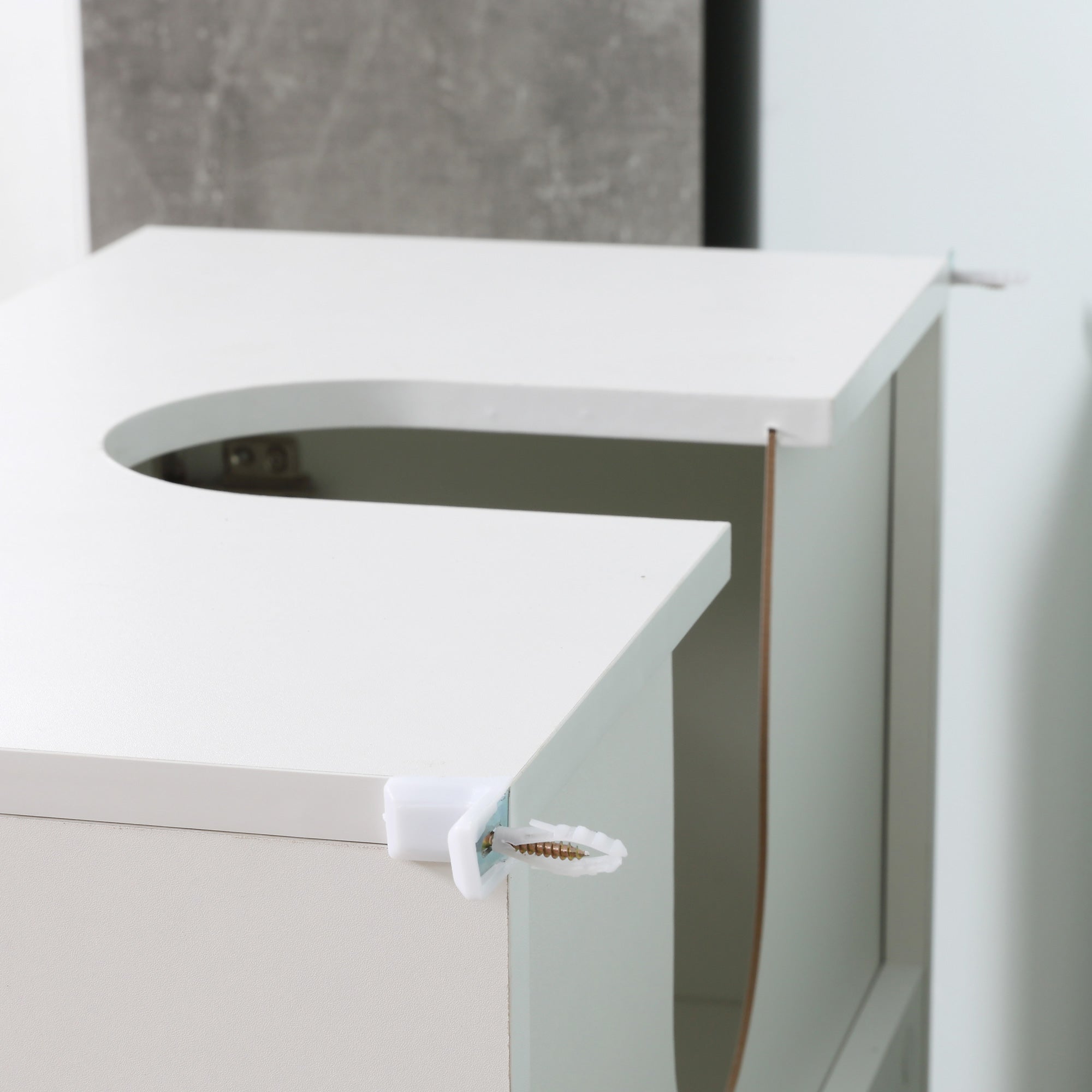 Under Sink Cabinet, Bathroom Vanity Unit, Pedestal Under Sink Design, Storage Cupboard with Adjustable Shelf, White