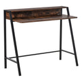 Writing Desk Computer Table with Storage Shelf Home Office Workstation - Rustic Brown