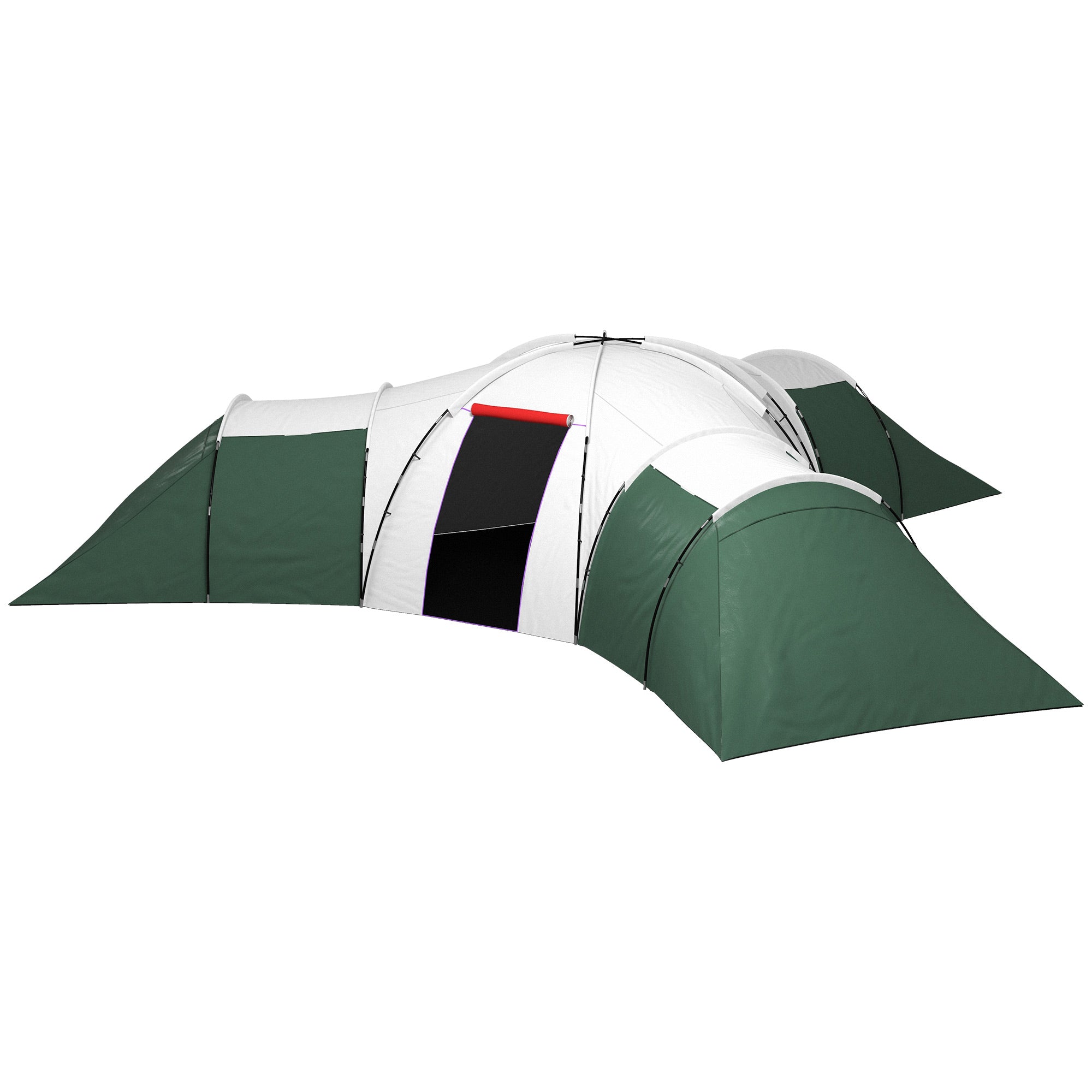 6-9 Man Camping Tent with Bedrooms and Porch - Water Resistant