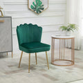 Velvet-Feel Shell Luxe Accent Chair with Metal Legs and Comfort Padding - Green