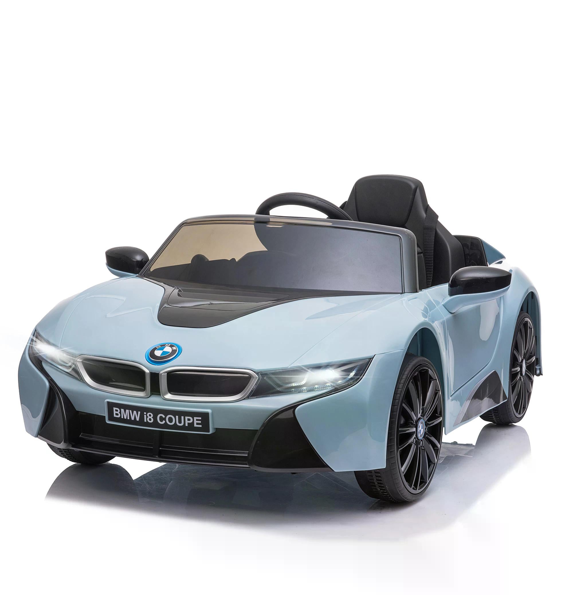 BMW I8 Coupe Licensed 6V Ride On Car Toy with Remote Control, Powered Electric Car, Music, Horn, for 3-8 Years, Blue