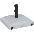 Garden Parasol Base Holder 24kg Water / 30kg Sand with Wheels & Brakes - Grey