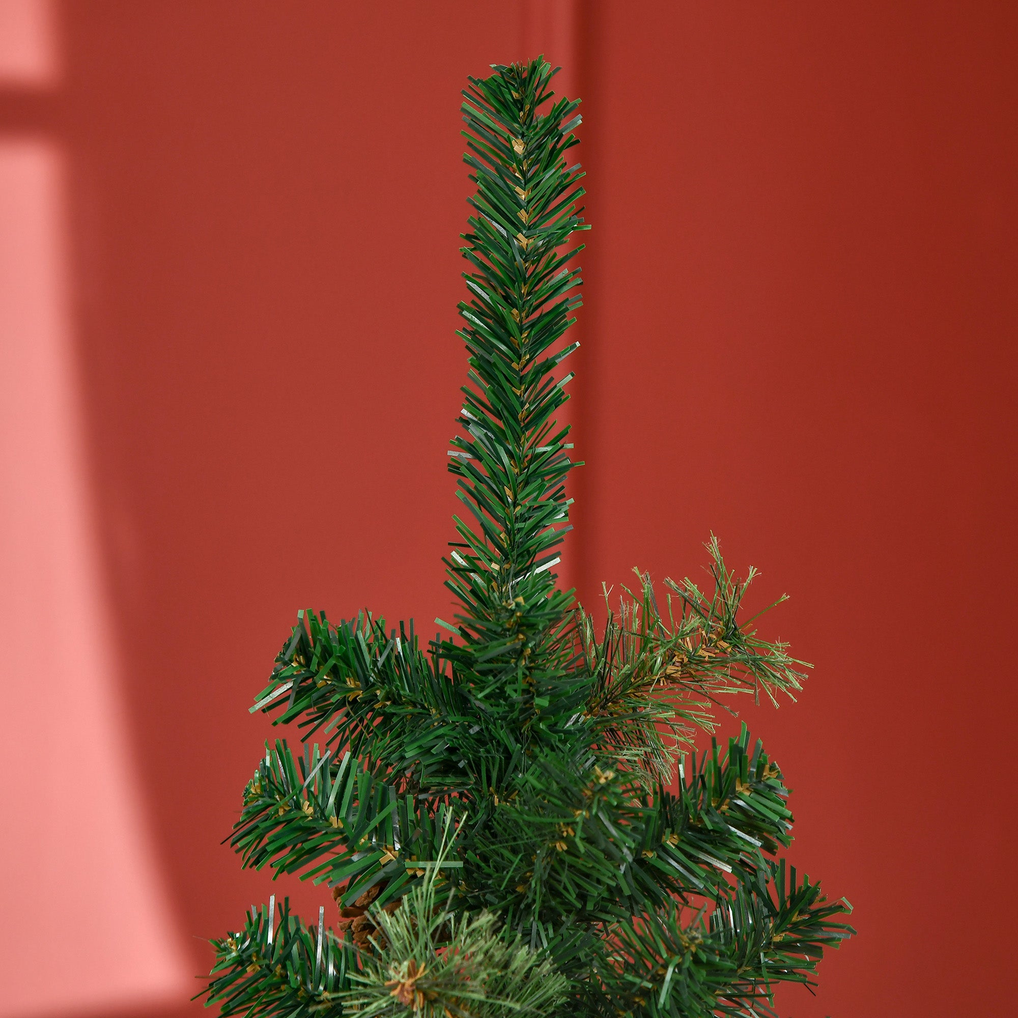 5.5' Tall Pencil Slim Artificial Christmas Tree with Realistic Branches, 412 Tip Count and 21 Pine Cones, Pine Needles Tree, Xmas Decoration