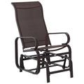 Outdoor Gliding Rocking Chair with Metal Frame for Patio, Garden & Poolside - Brown