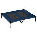 Elevated Portable Dog Bed with Sturdy Metal Frame Support - Blue