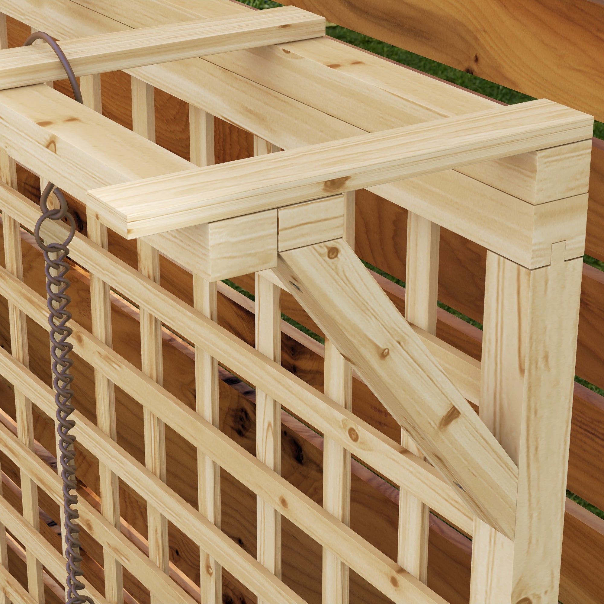 Raised Bed with Drainage Holes, Wood Planter with Trellis for Climbing Plants to Grow Vegetables, Flowers, Natural