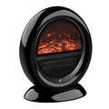 Free Standing Electric Fireplace Heater 1500W with Realistic Flame Effect & Rotatable Head - Black