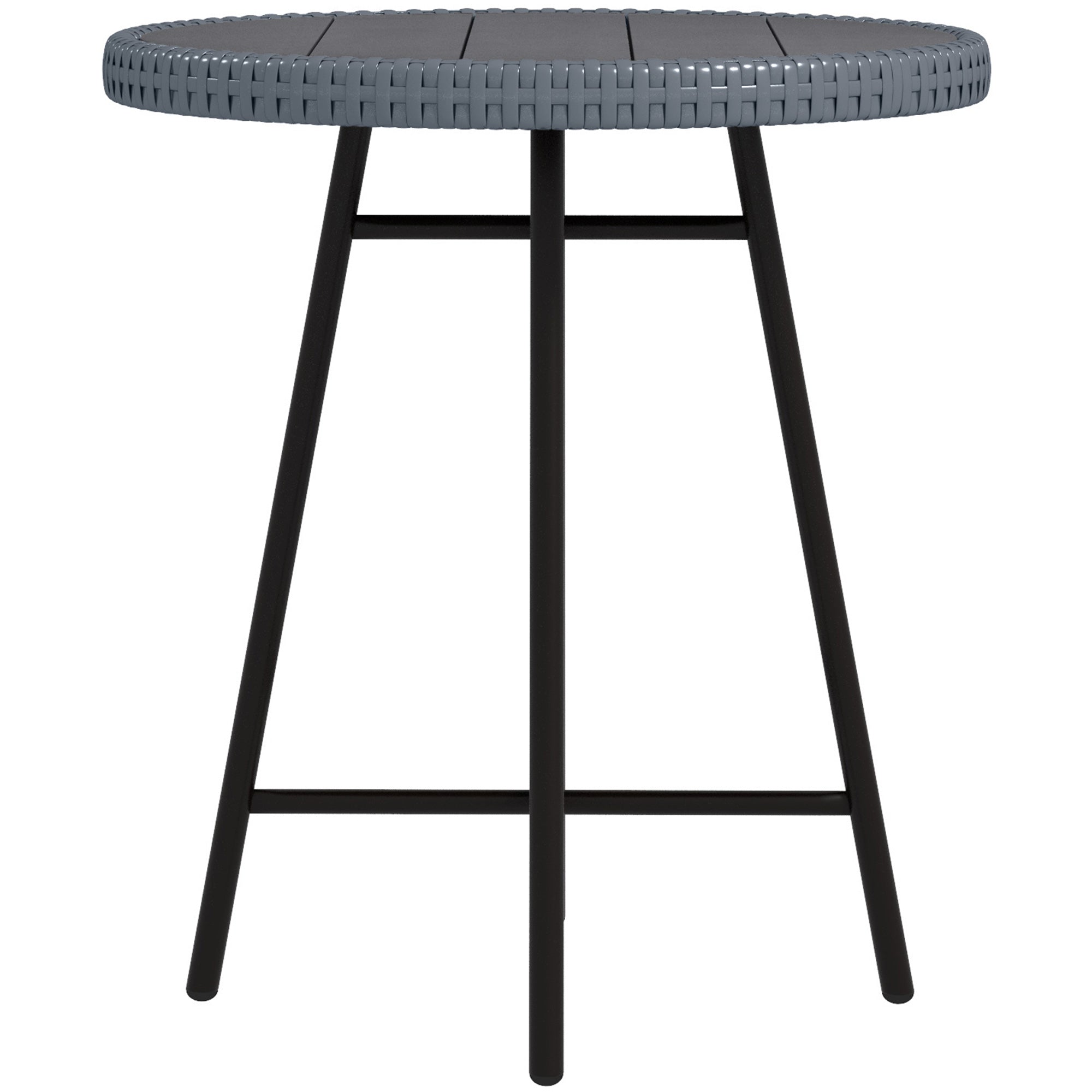 PE Rattan Side Table Grey