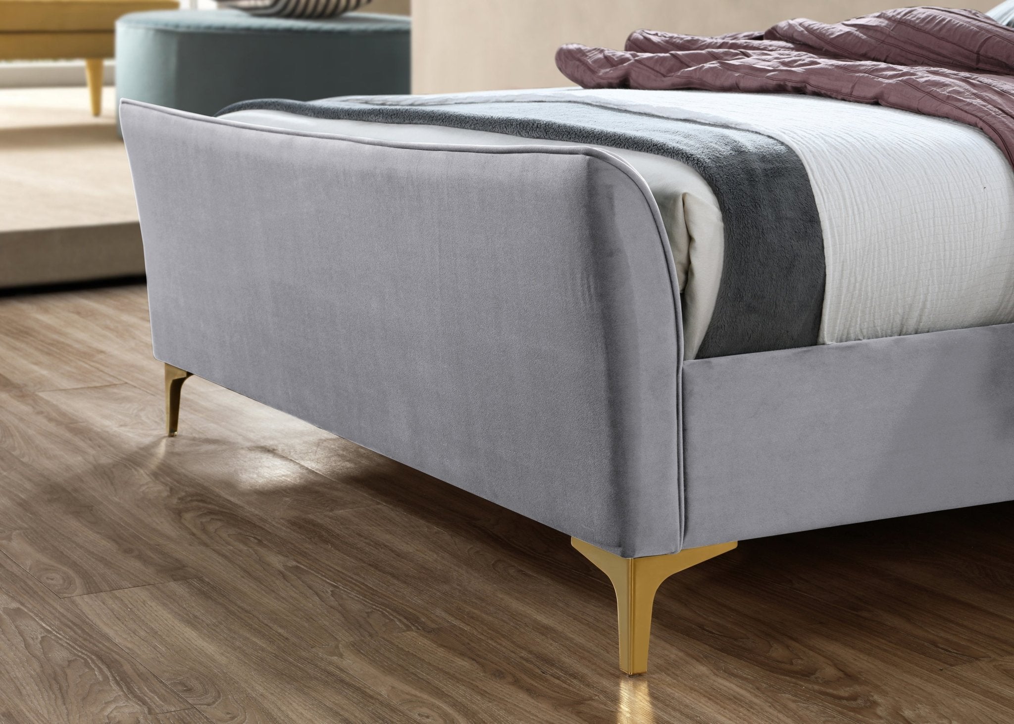 Clover Double Bed Grey - Bedzy UK modern and affordable home furniture England