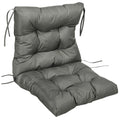 Garden Back Chair Cushion with Backrest for Indoor & Outdoor Seating - Light Grey