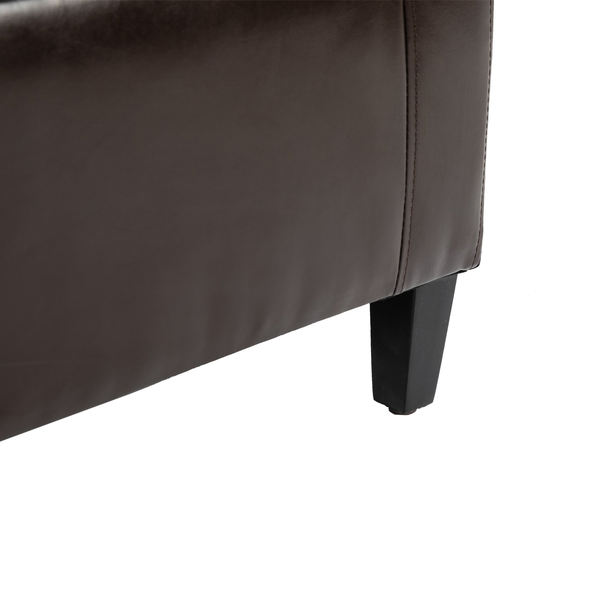 PU Leather Upholstered Lift-Top Tufted Ottoman Brown