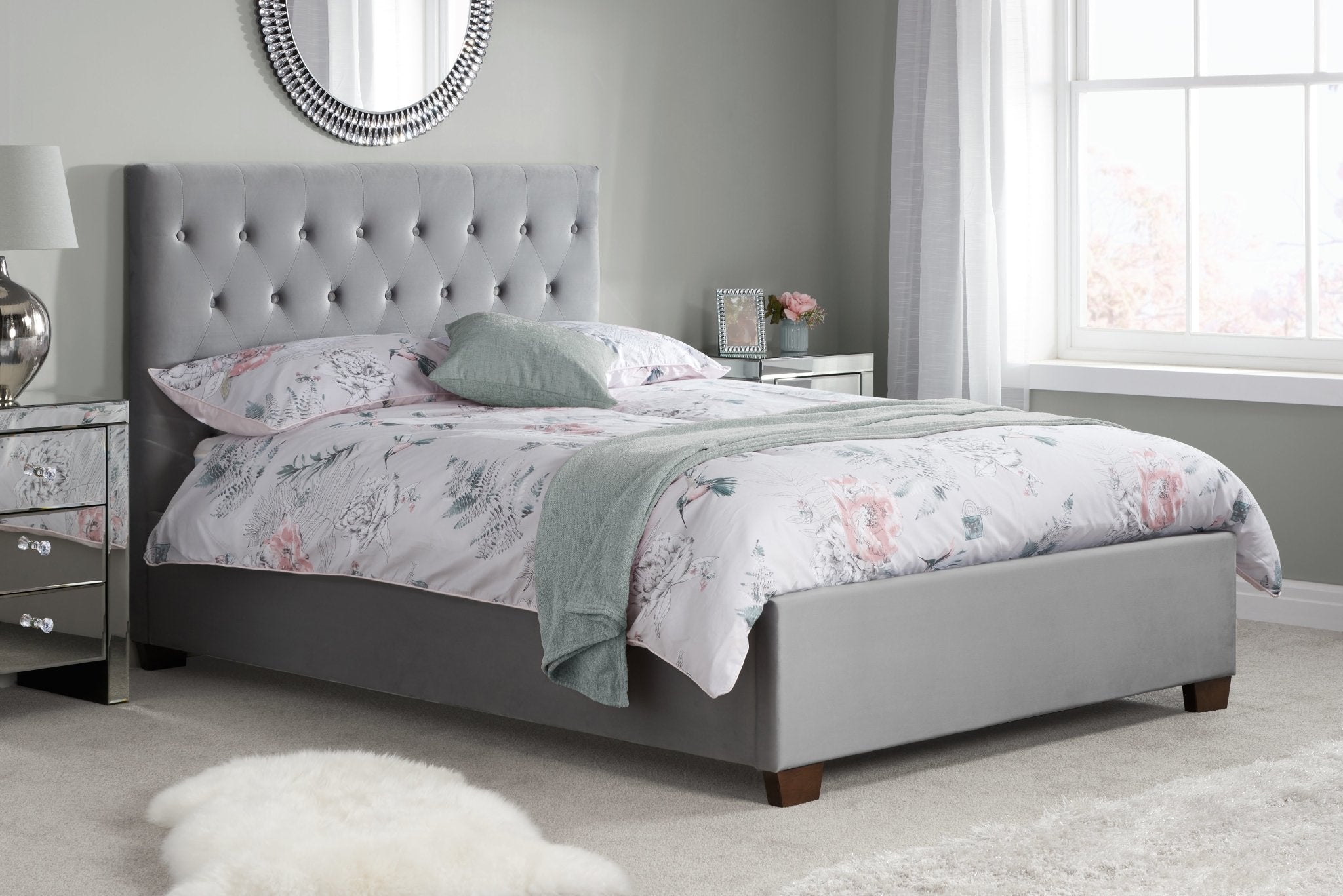 Cologne Double Bed Grey - Bedzy UK modern and affordable home furniture England