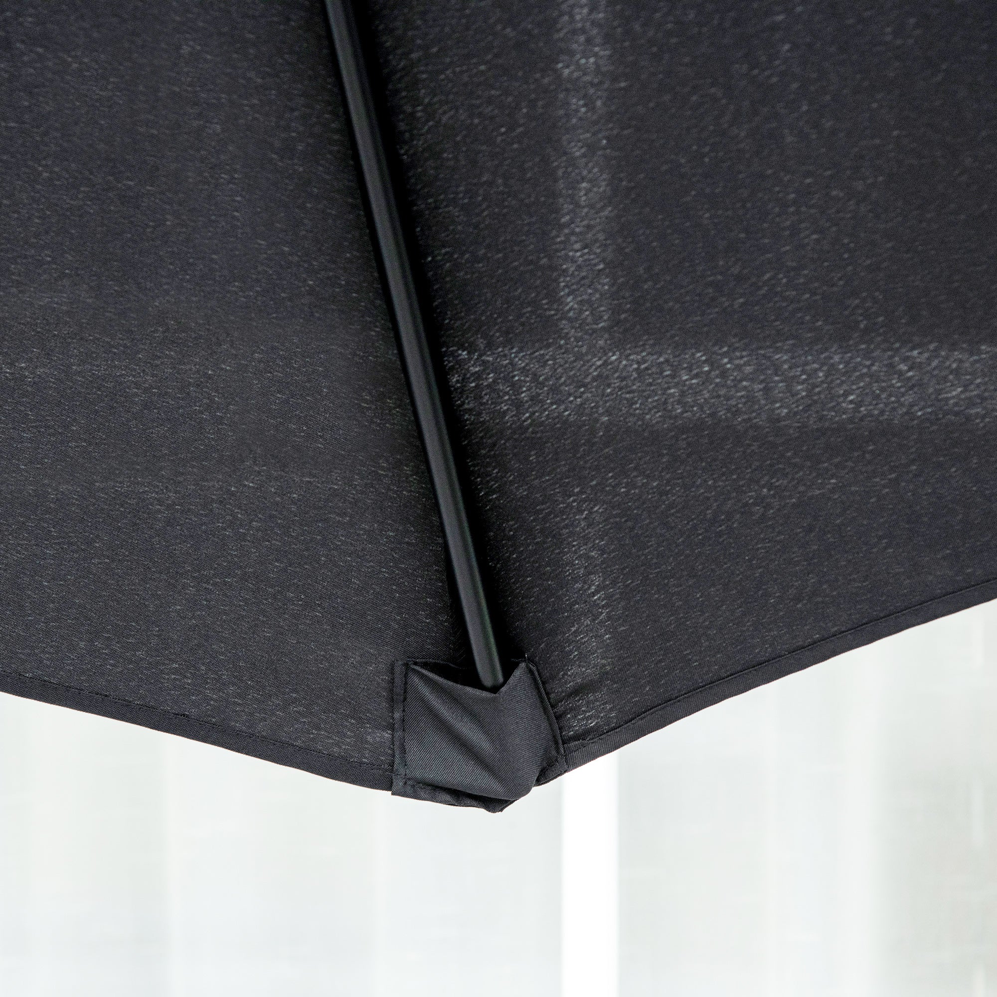 3 Metre Tilting Garden Parasol with Crank Handle and Steel Frame - Black