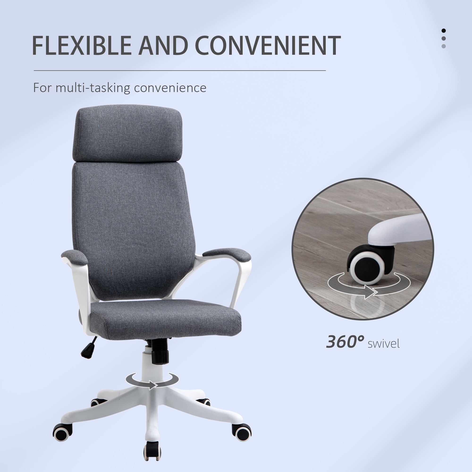 Office Chair High Back 360° Swivel Task Chair Ergonomic Desk Chair with Lumbar Back Support, Adjustable Height