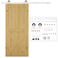 6ft Carbon Steel Sliding Barn Door Track Kit - White