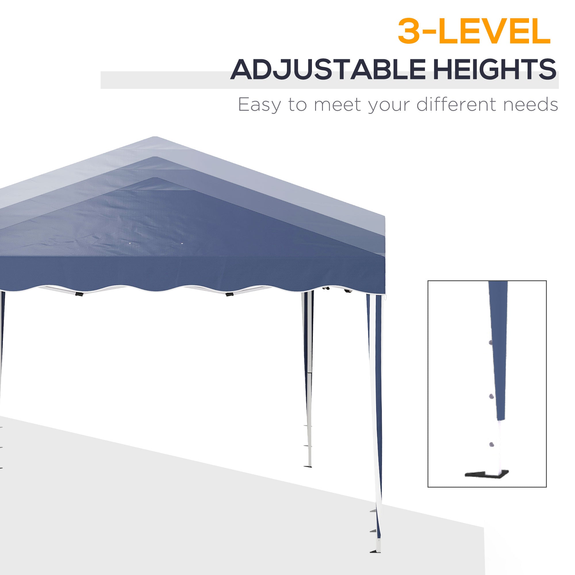 3 x 3m Pop Up Gazebo Set - Adjustable Steel Frame Outdoor Tent