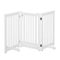 PawHut Freestanding Expandable MDF Dog Gate with Latched Door - White