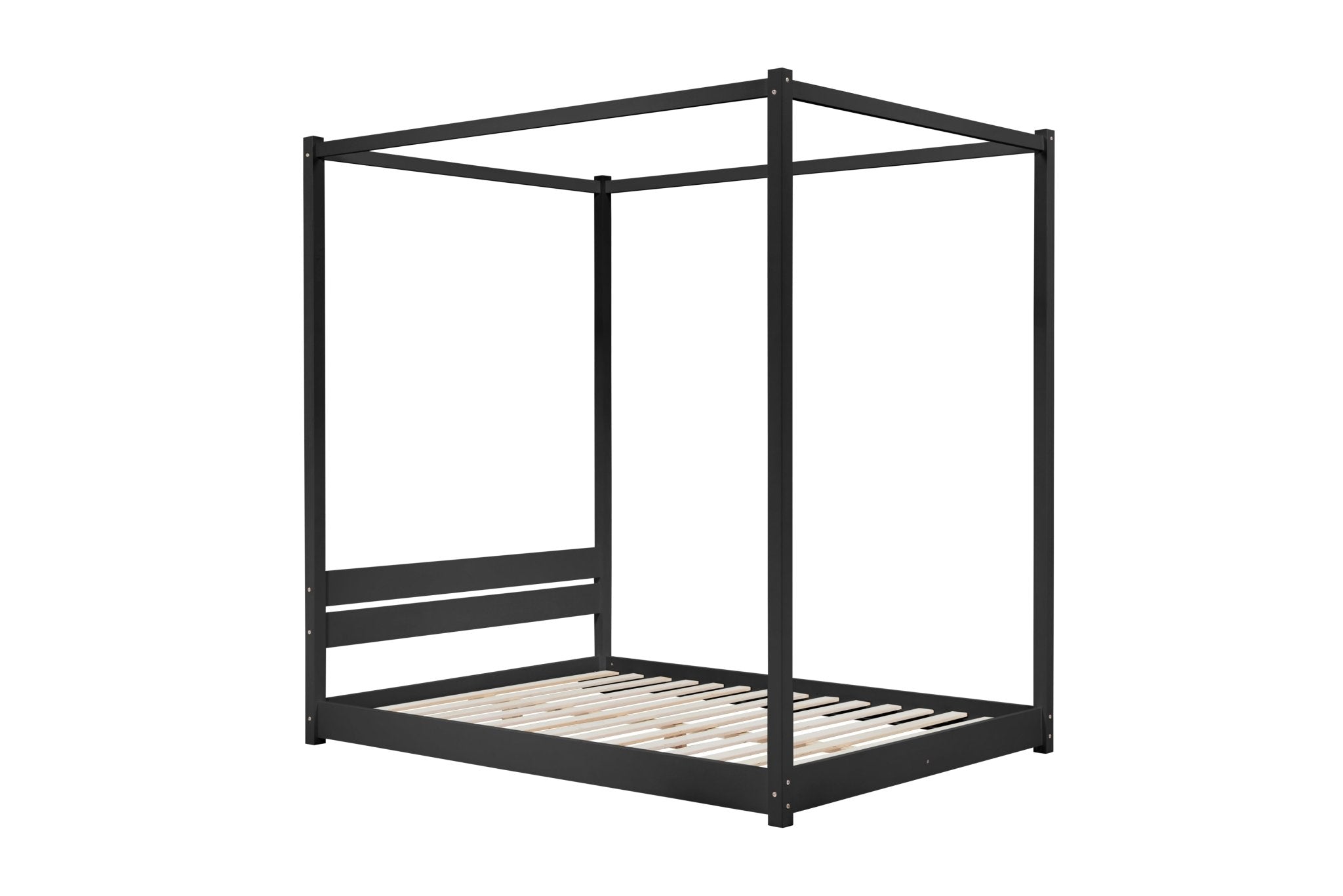 Darwin Four Poster Double Bed Black - Bedzy UK modern and affordable home furniture England