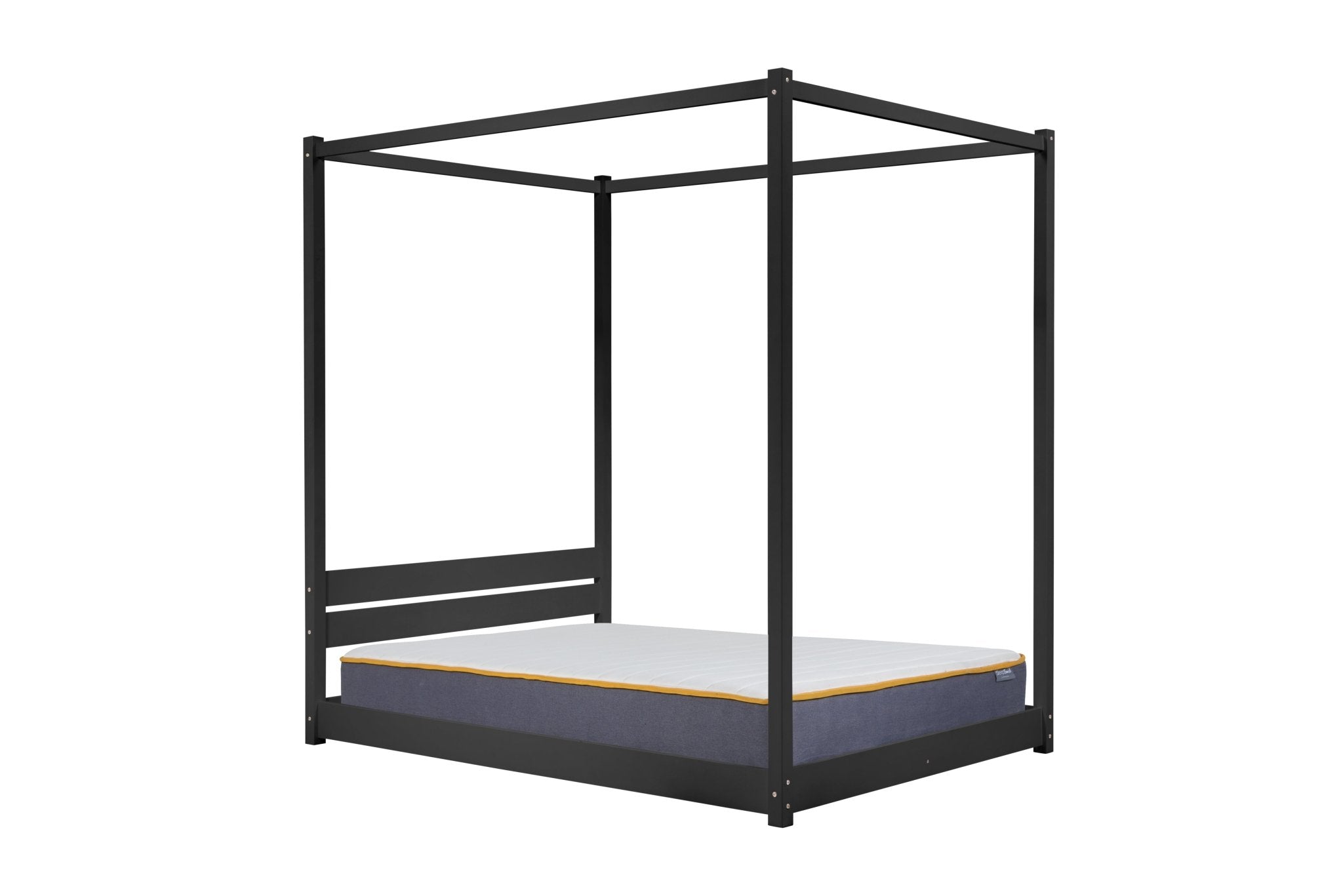 Darwin Four Poster Double Bed Black - Bedzy UK modern and affordable home furniture England