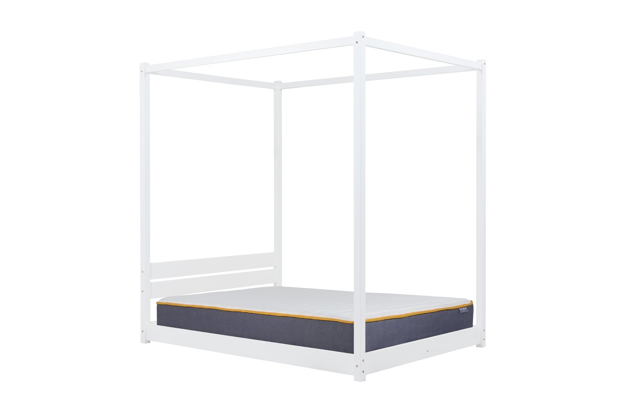 Darwin Four Poster King Bed White - Bedzy UK modern and affordable home furniture England