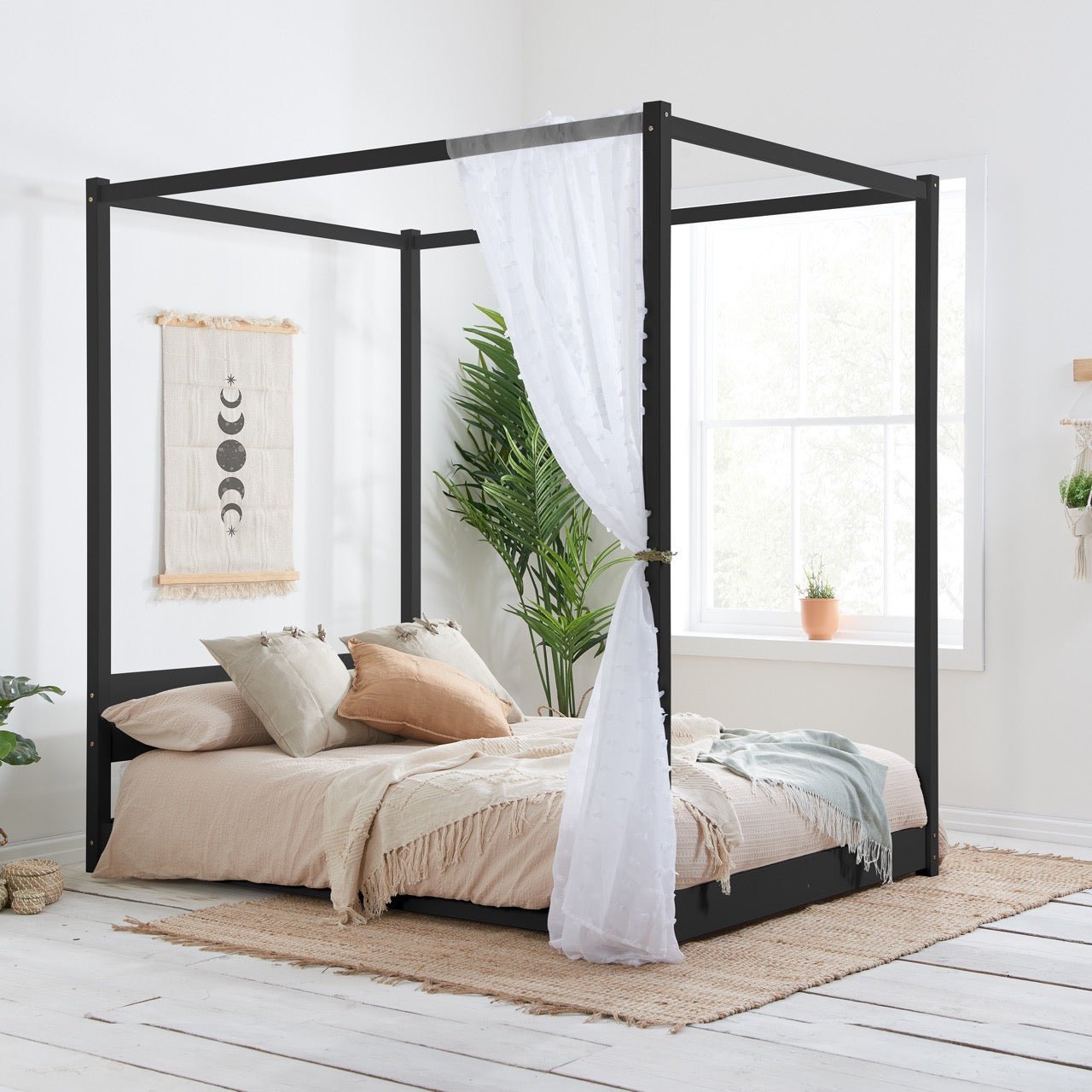 Darwin Four Poster King Bed Black - Bedzy UK modern and affordable home furniture England