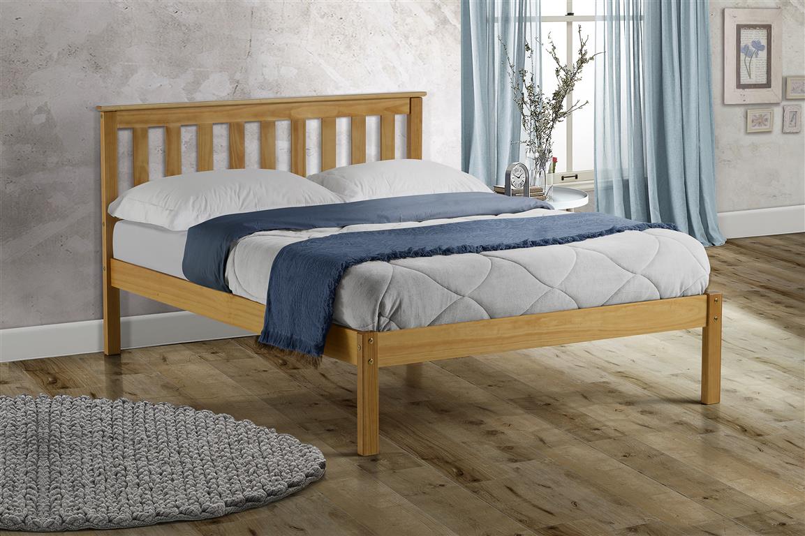 Denver King Bed Brown Pine - Bedzy UK modern and affordable home furniture England